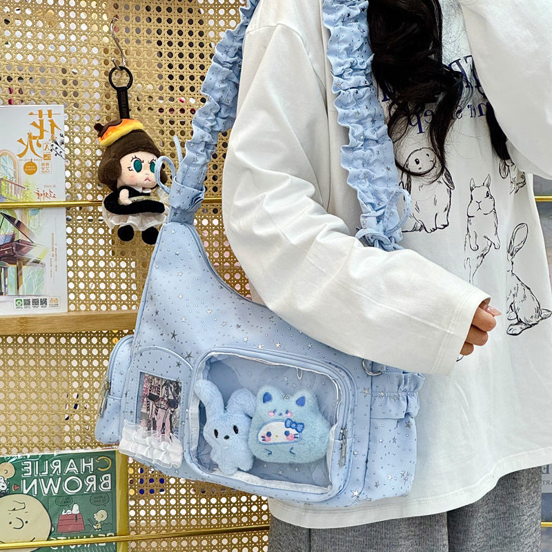 Star-Print Rüschenträger Schultertasche Brehn