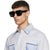 Damen Geometrische Sonnenbrille mit breitem Rahmen Brehn