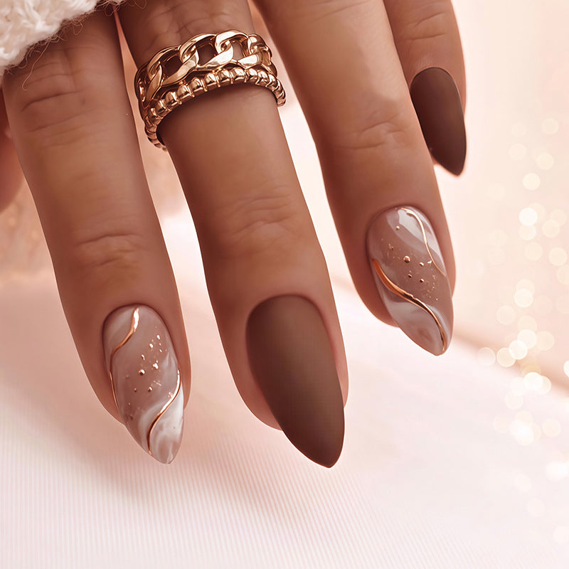 Premium Press-On Nail Art Set mit elegantem mattem und glänzendem Finish Brehn