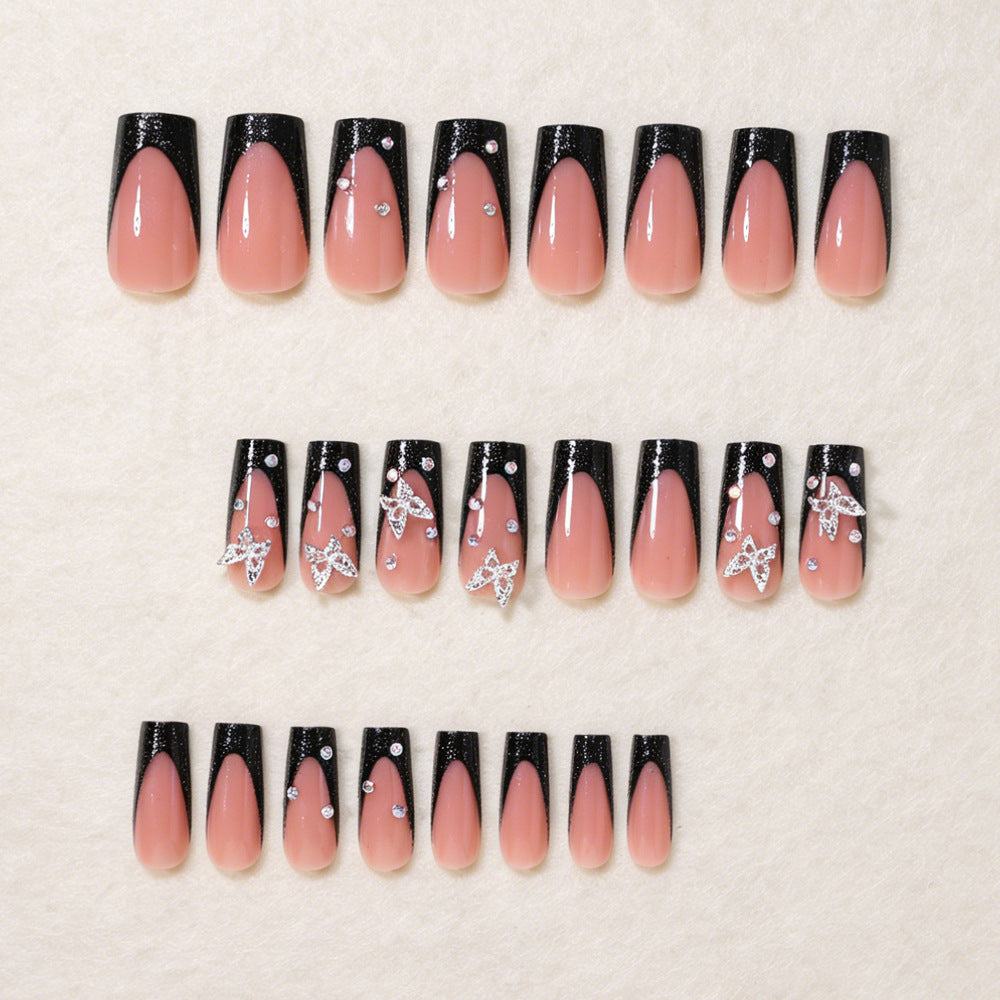 Schmetterlingsakzent-Press-On-Nagelkunst-Set Brehn