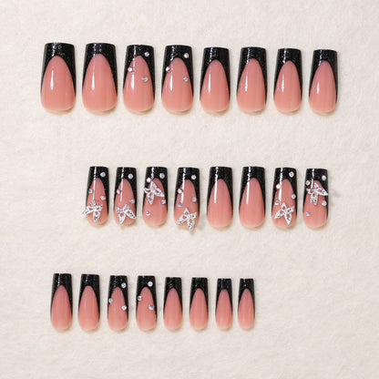 Schmetterlingsakzent-Press-On-Nagelkunst-Set Brehn