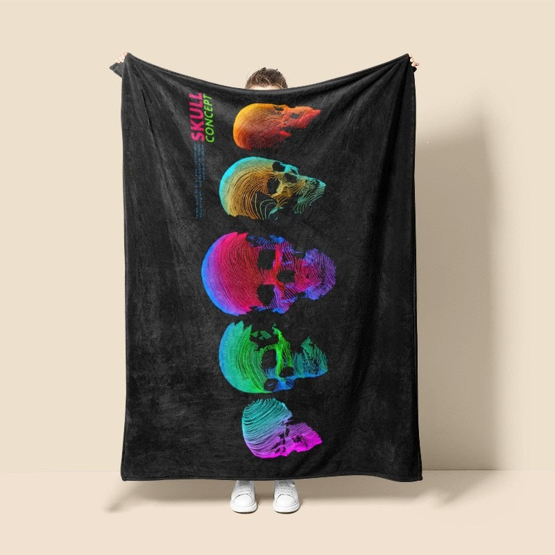 Künstlerische Schädel-Themen-Fleece-Decke