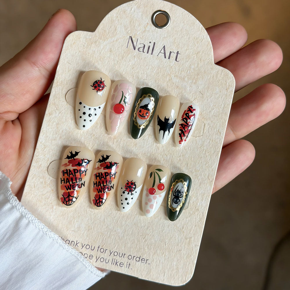 Künstlerisch tematisiertes Press-On Nagelset Brehn