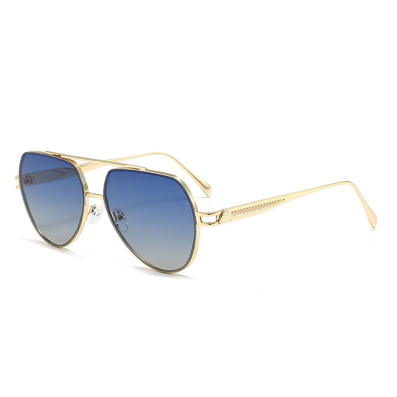 Damen Designer-Sonnenbrille im stilvollen, geschwungenen Metallrahmen Brehn