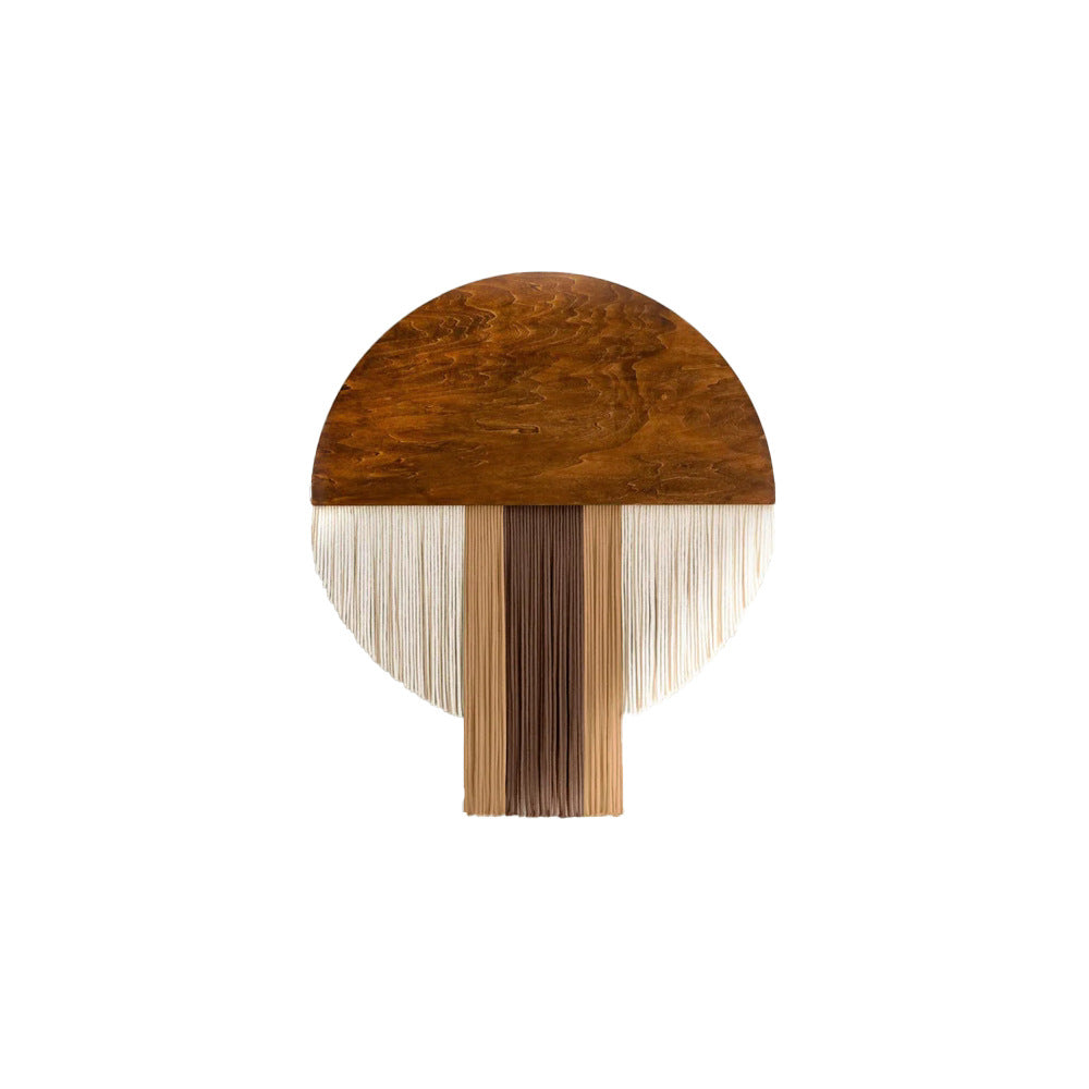 Wandbehang aus gefärbtem Garn und Holz