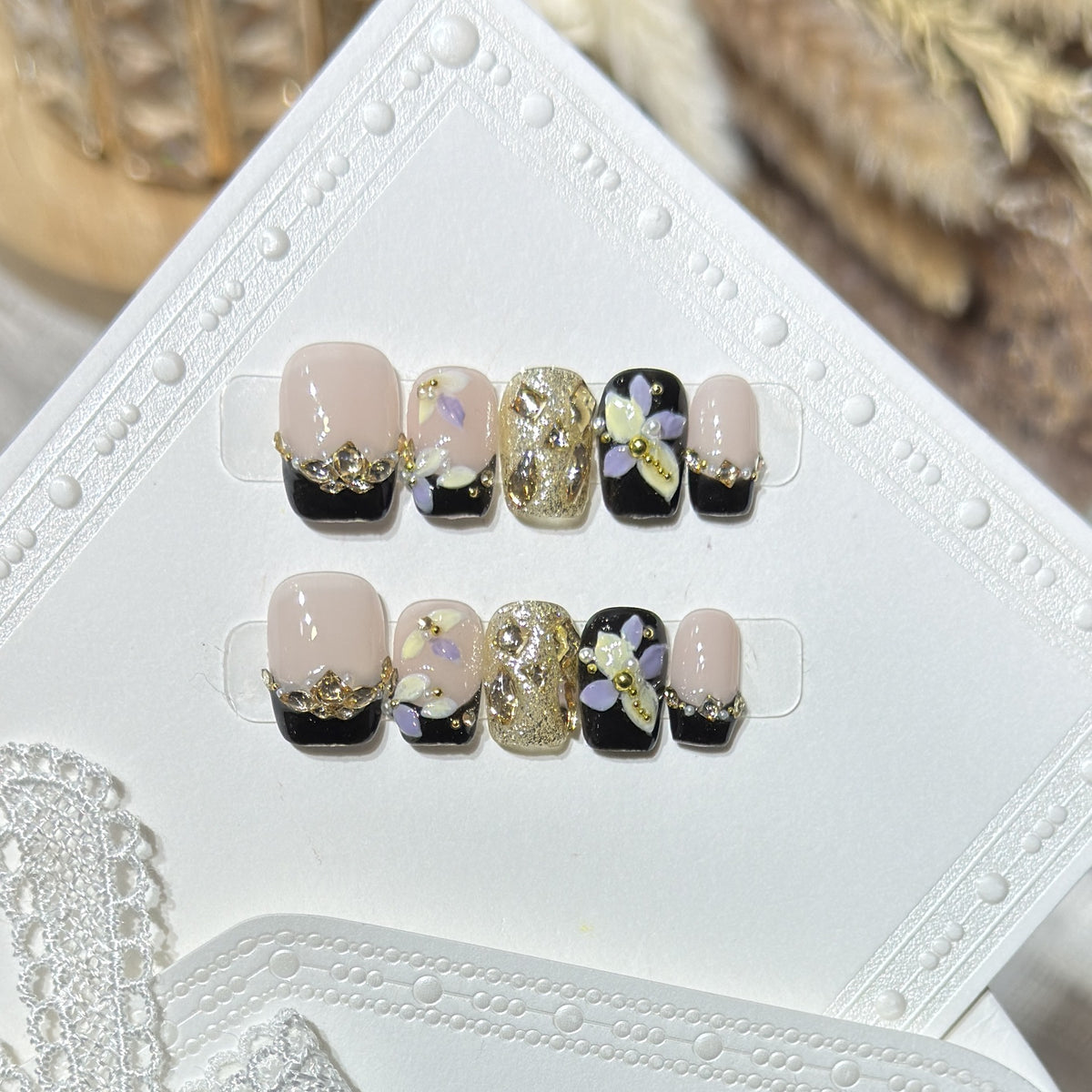 Dekorativer floral Press-On Nagelkunst Set Brehn 1788223891