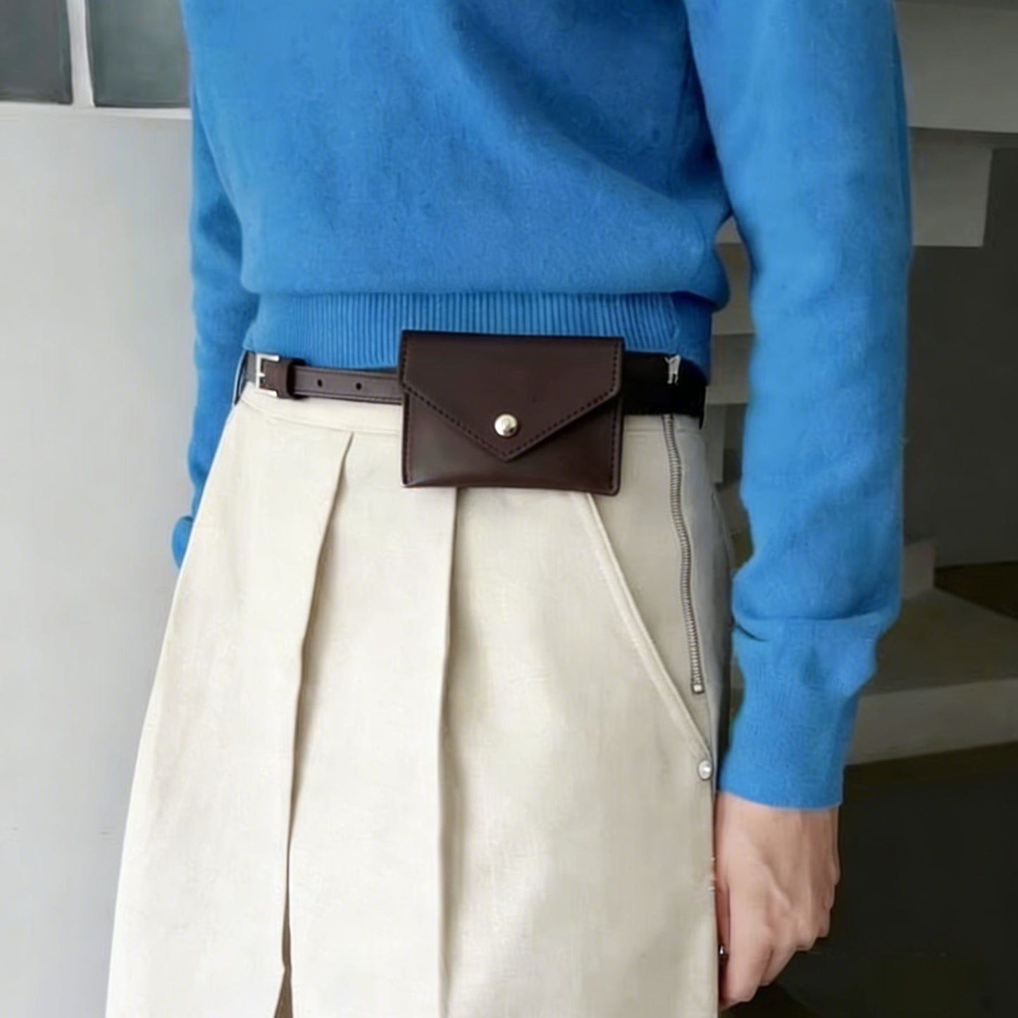 Leder Mini Pouch Gürteltasche Brehn