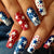 Kunstnägel Set mit patriotischen Stern-Designs Brehn