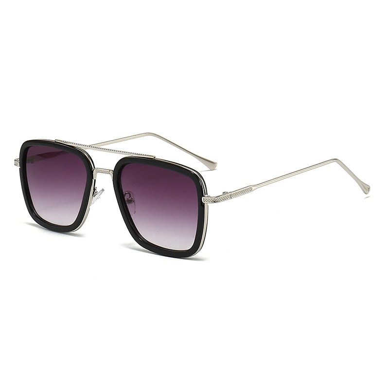 Damen modische quadratische Sonnenbrille mit metallischen Details Brehn