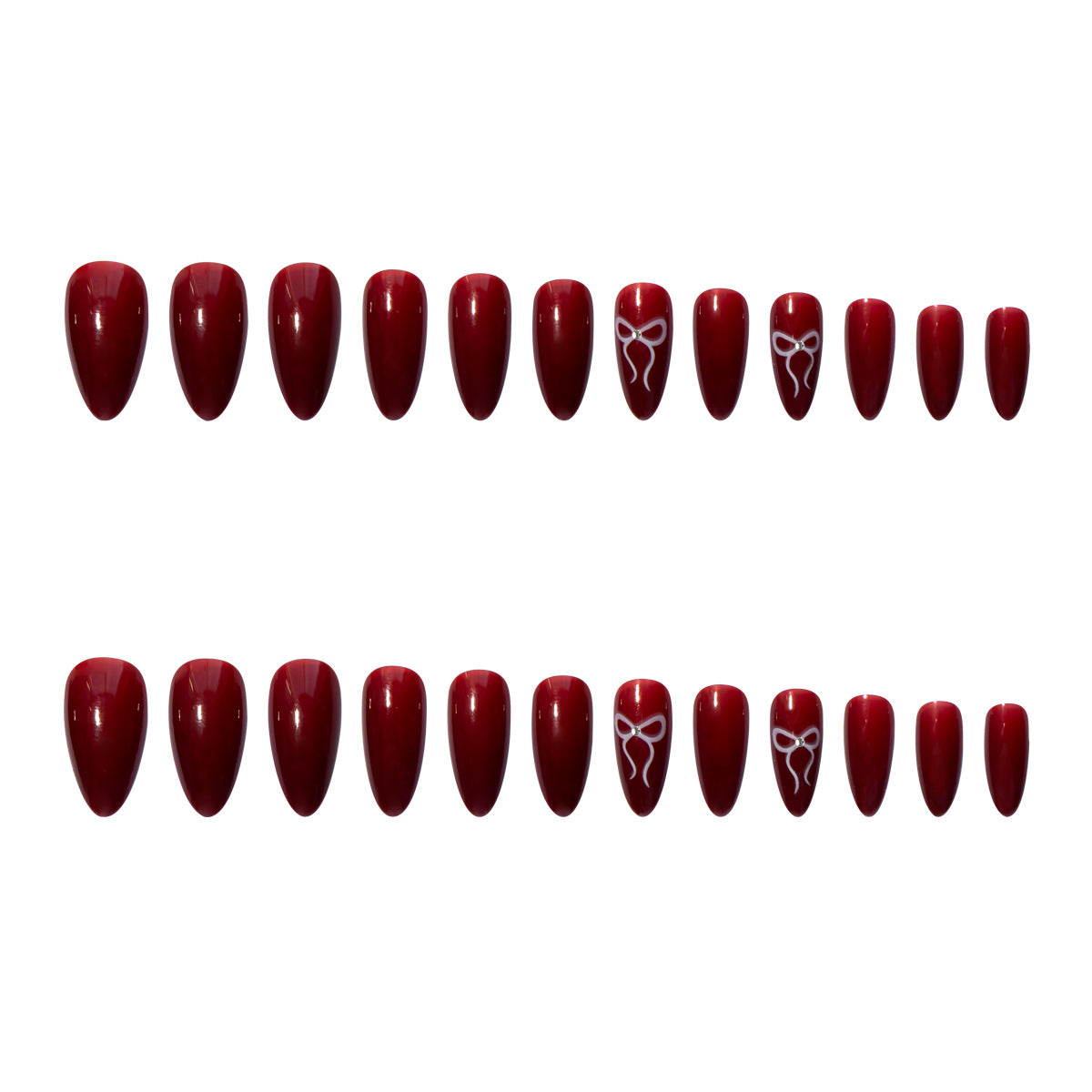 Kunstnagelset mit elegantem Bogen-Design Brehn