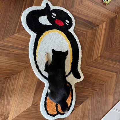 Verspielt Pinguin-förmiger Plüsch-Teppich Brehn