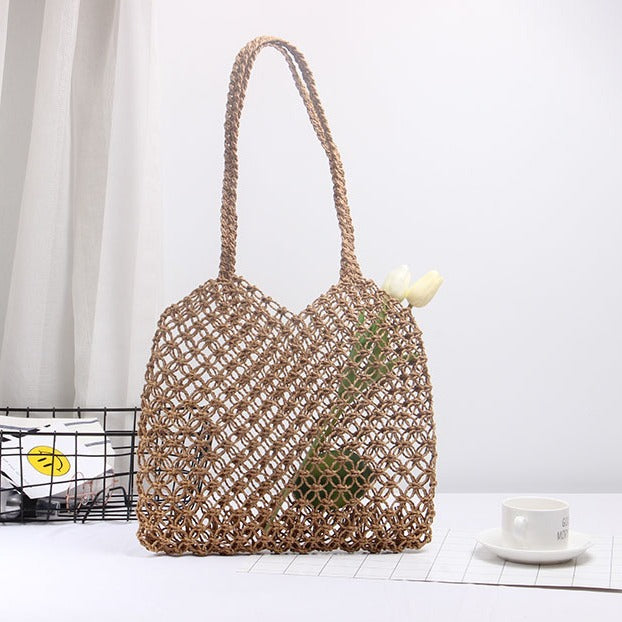 Strukturierte Rattan-Tragetasche Brehn