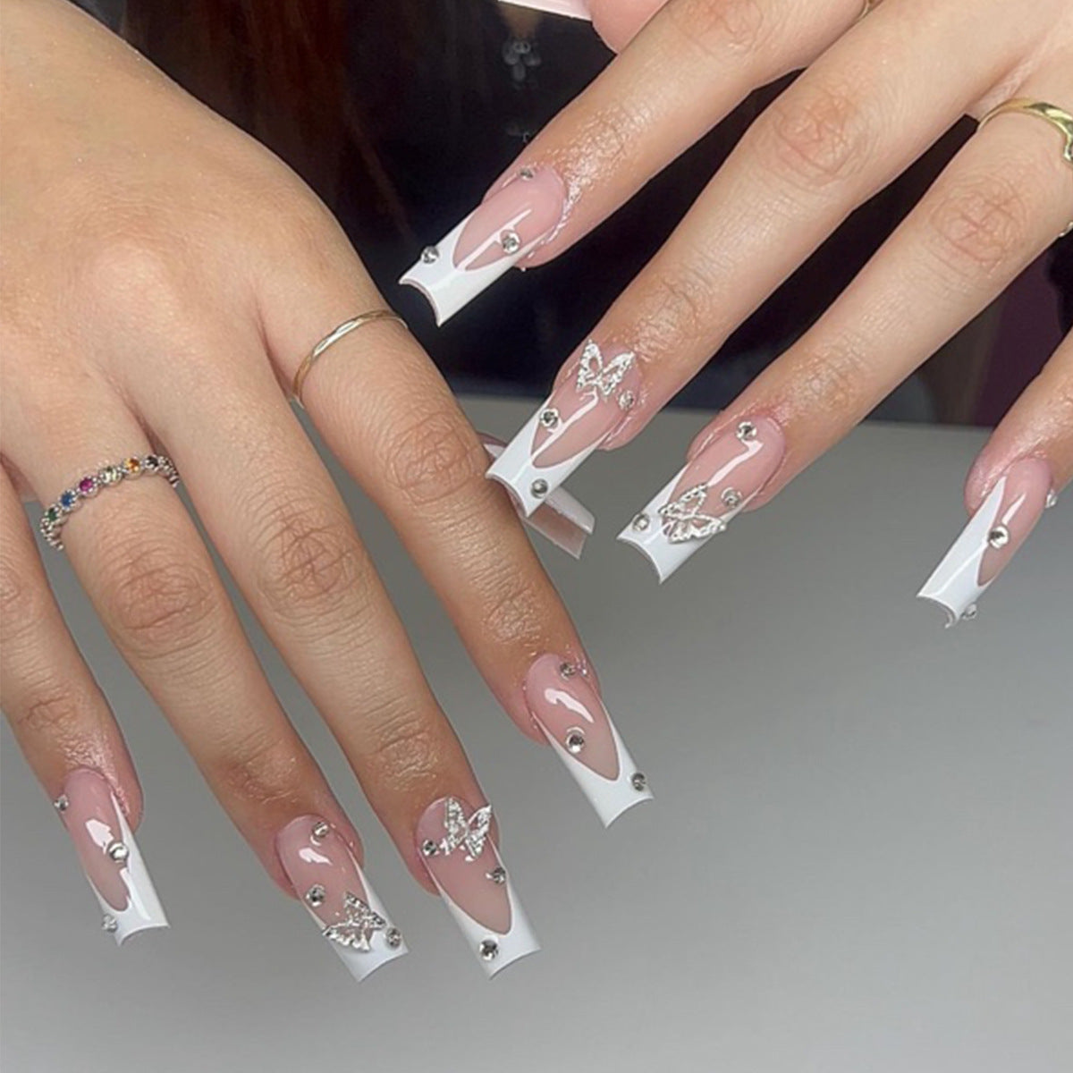 Elegante Stiletto Acryl Nagelkunst Verlängerungen Brehn