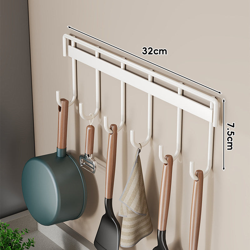 Wandmontierte Mehrfachhaken Küchenutensilien und Pfannenhalter Rack