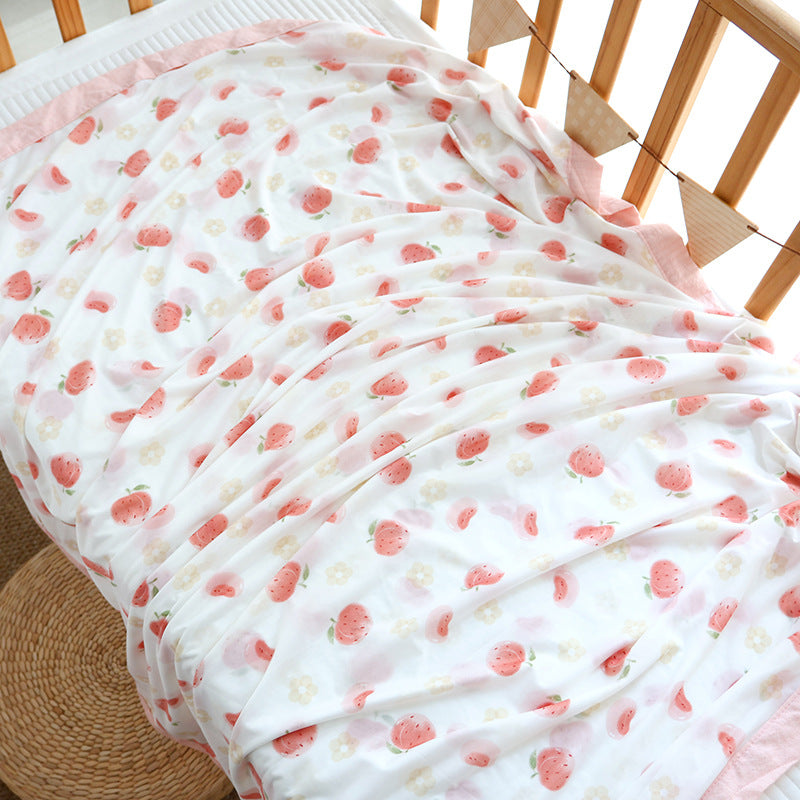 Unisex nan kuschelige Babybettdecke aus Baumwollmusselin mit atmungsaktiver Füllung und satiniertem Rand Brehn