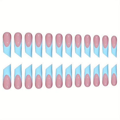 Moderne Geometrische Press-On Nagelkunst Brehn