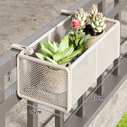 Mesh-Balkon-Hängepflanzenkasten mit Klemmhalterung und Entwässerung