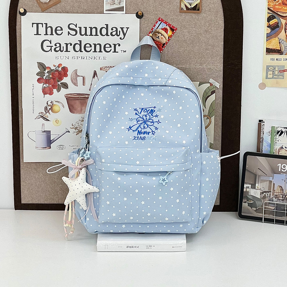 Stylische Schachbrettdruck-Rucksack Brehn