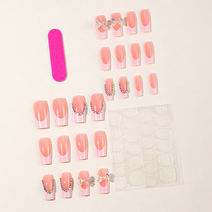Elegante 3D Französische Spitze Nagelverlängerungen Brehn