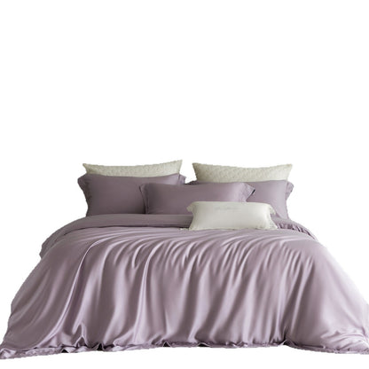 Luxuriöses Seidenglatte Kühl-Duvet-Bezug-Set mit tiefem Rock und Umschlagkissenbezügen