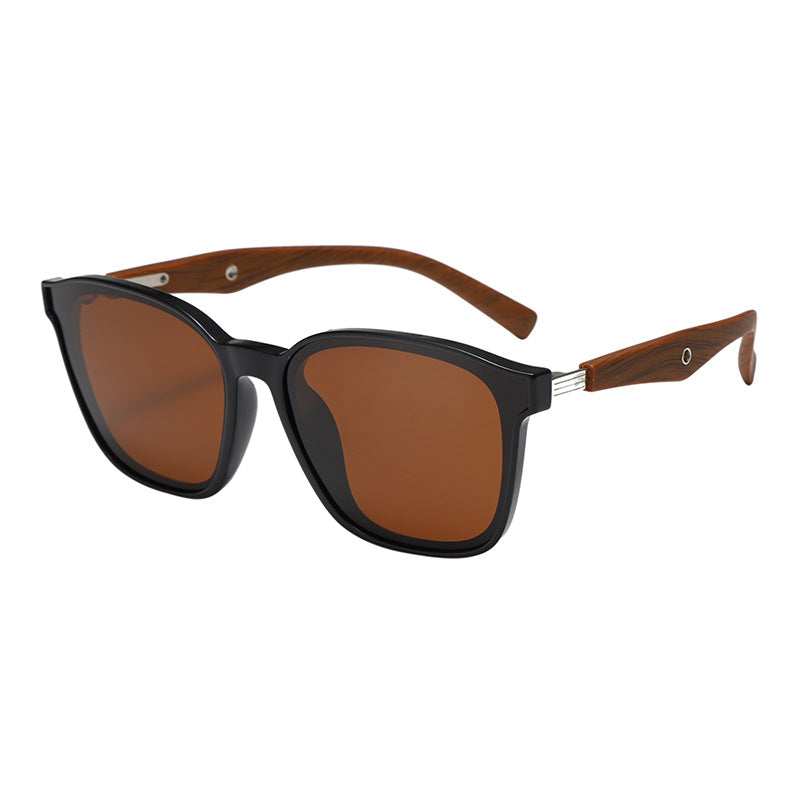Damen stilvolle oversized Sonnenbrille mit hölzernen Akzenten Brehn