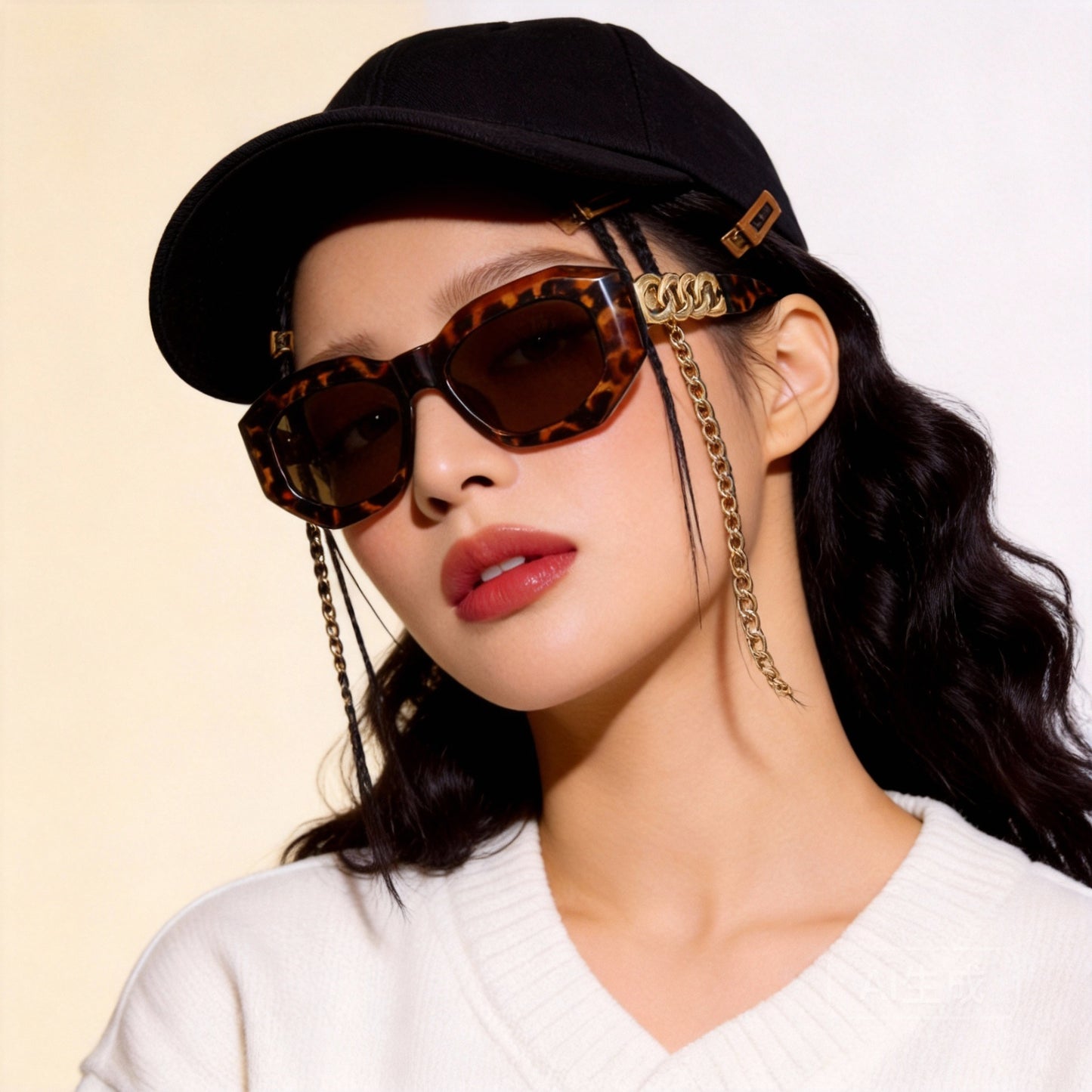 Damen modische Sonnenbrille mit luxuriösem Kettenrahmen Brehn