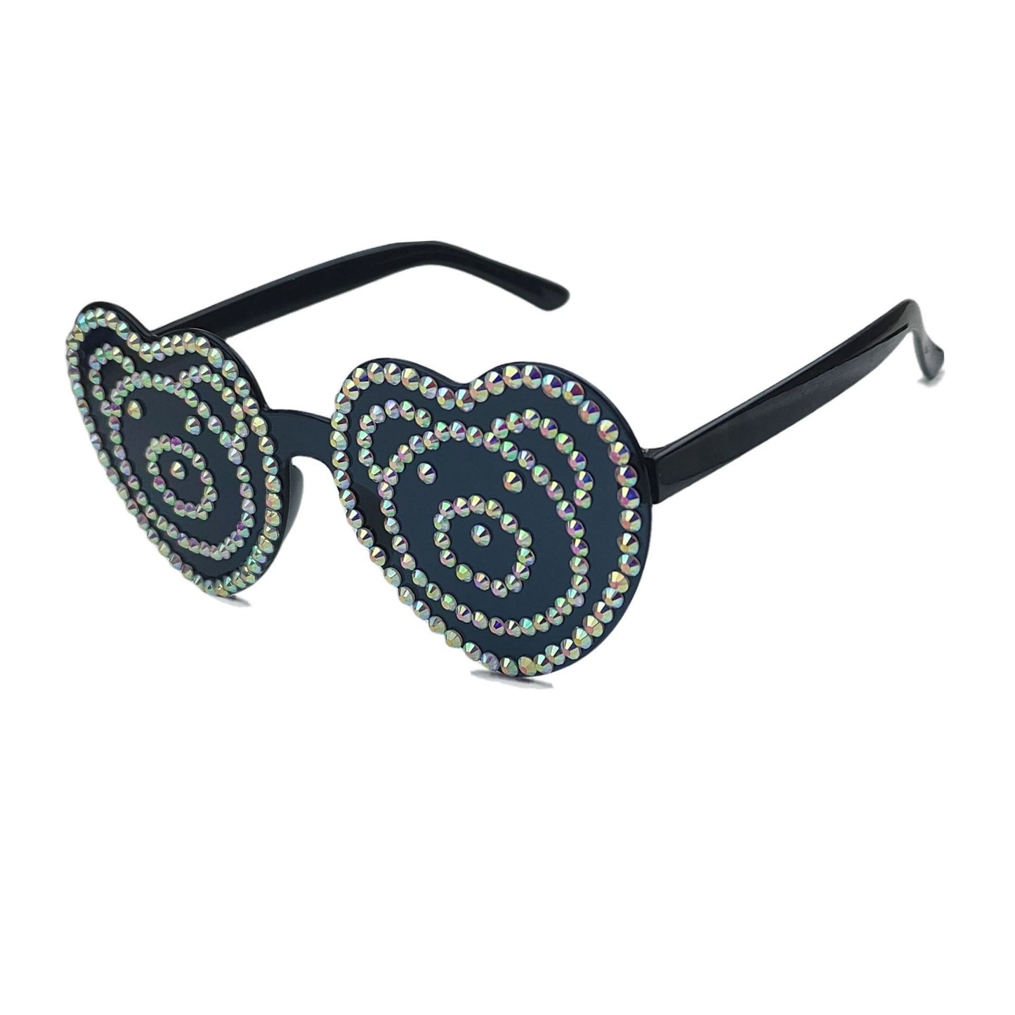 Damen Herzförmige Sonnenbrille mit funkelndem Strassmuster Brehn