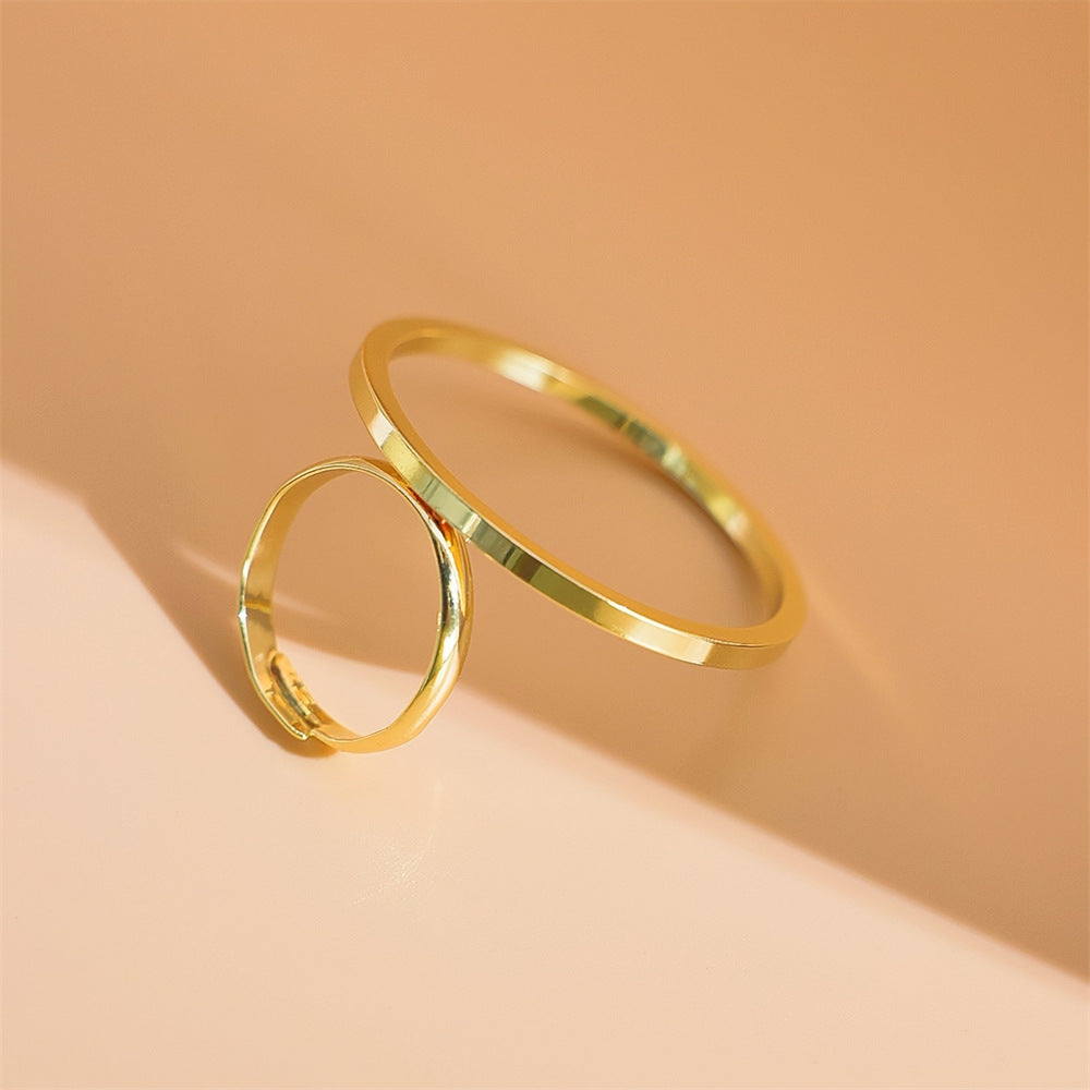 Minimalist Gold-Plated Ring Set Brehn