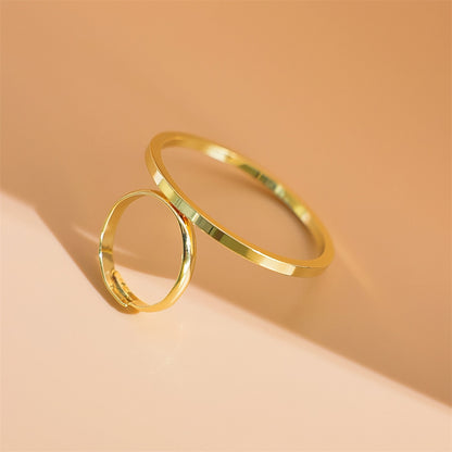 Minimalist Gold-Plated Ring Set Brehn