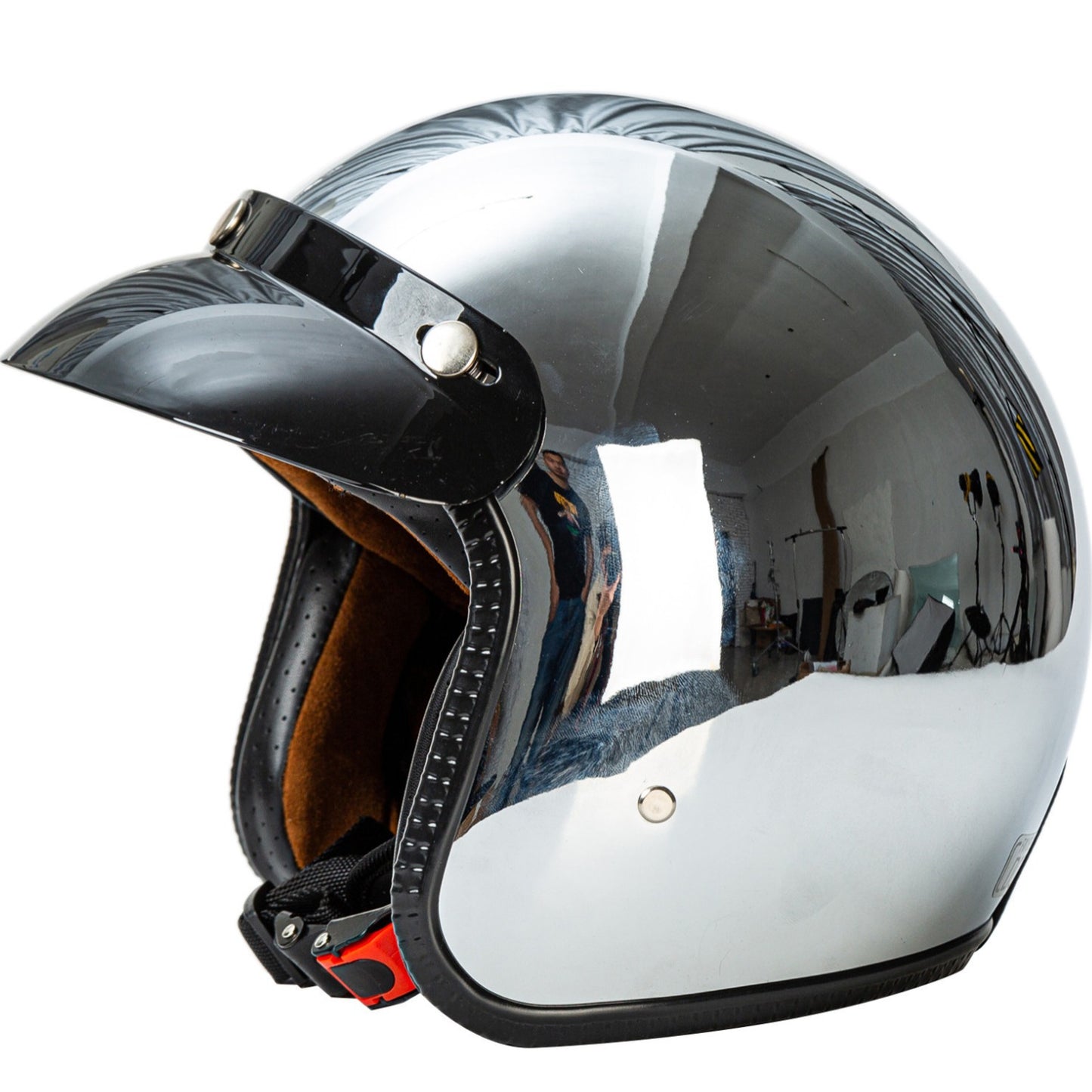 Retro Chrome Motorradhelm Brehn