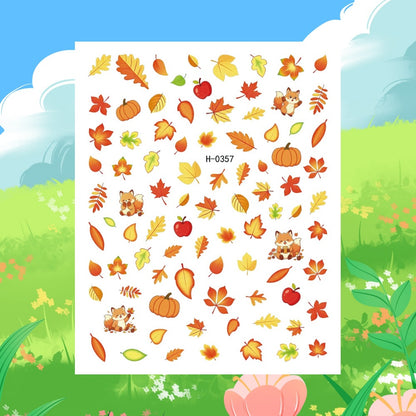 Herbst-Themen Nagelkunst Aufkleber Blatt