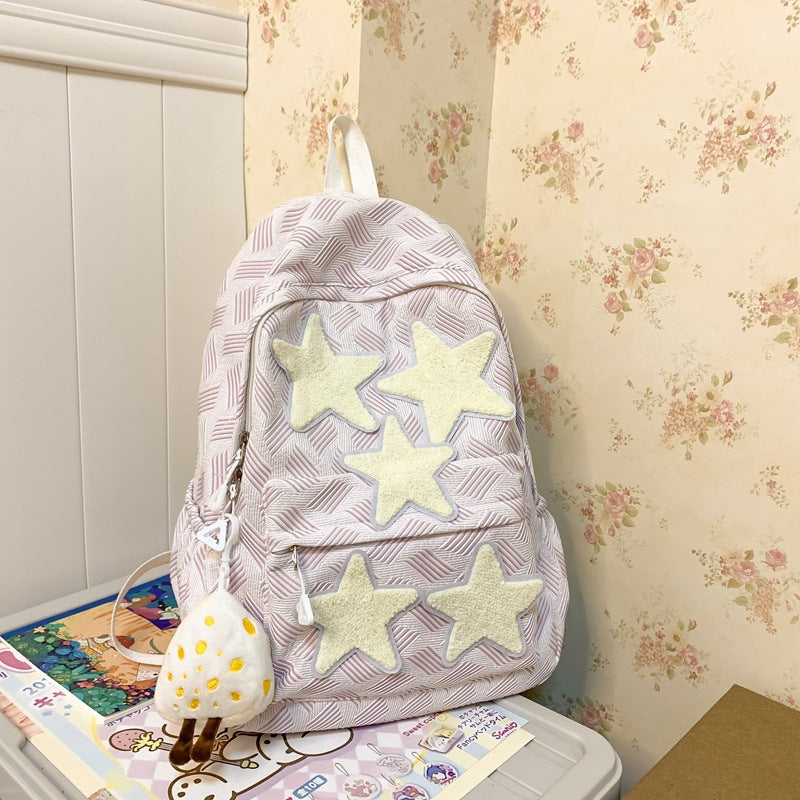Verspielt Stern-Stickerei Rucksack