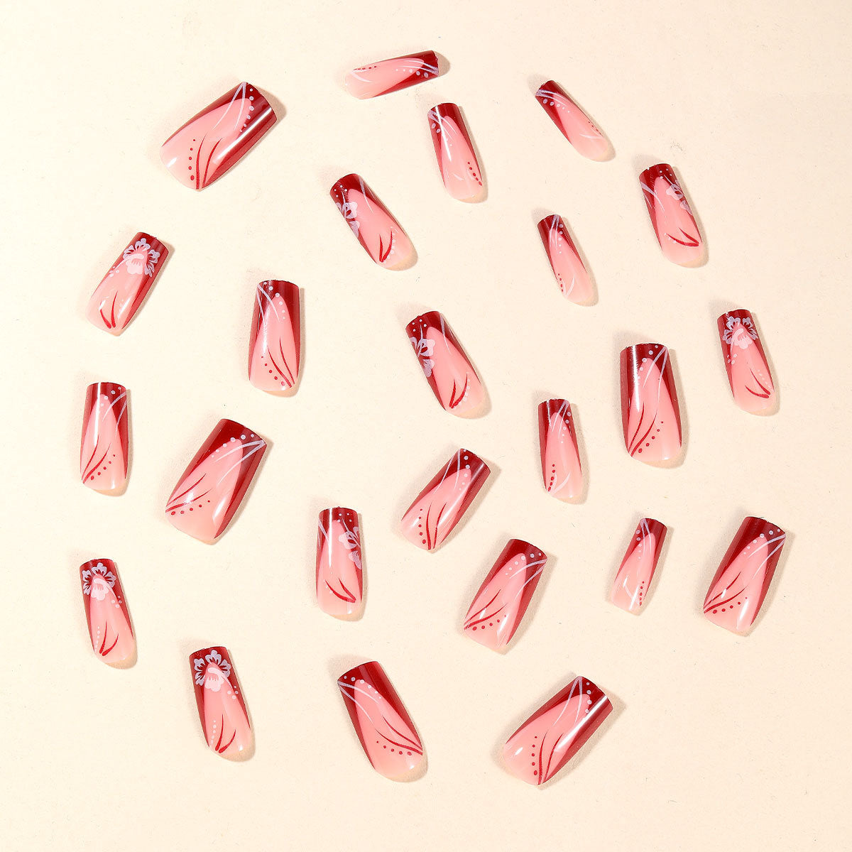 Elegante florale Acryl-Nagelkunstverlängerungen Brehn 1789713557