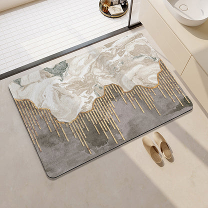 Geometrisch gemusterte Memory Foam Badematte Brehn