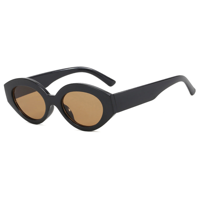 Damen trendige Katzenaugen-Sonnenbrille mit animalischem Muster Brehn
