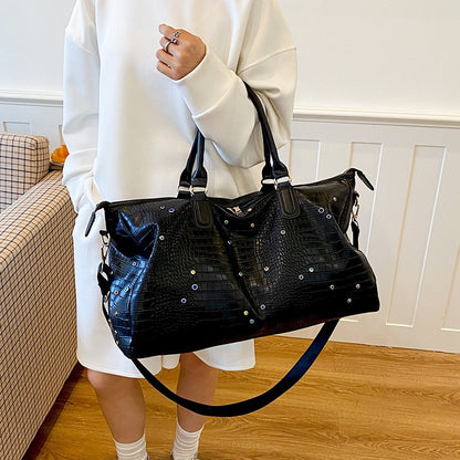 Stylische Krokodil-Textur Wochenend-Duffel-Tasche Brehn