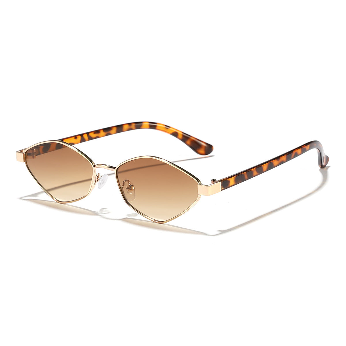 Damen Katzenaugen Sonnenbrille mit braunen Gläsern und elegantem Metallrahmen Brehn