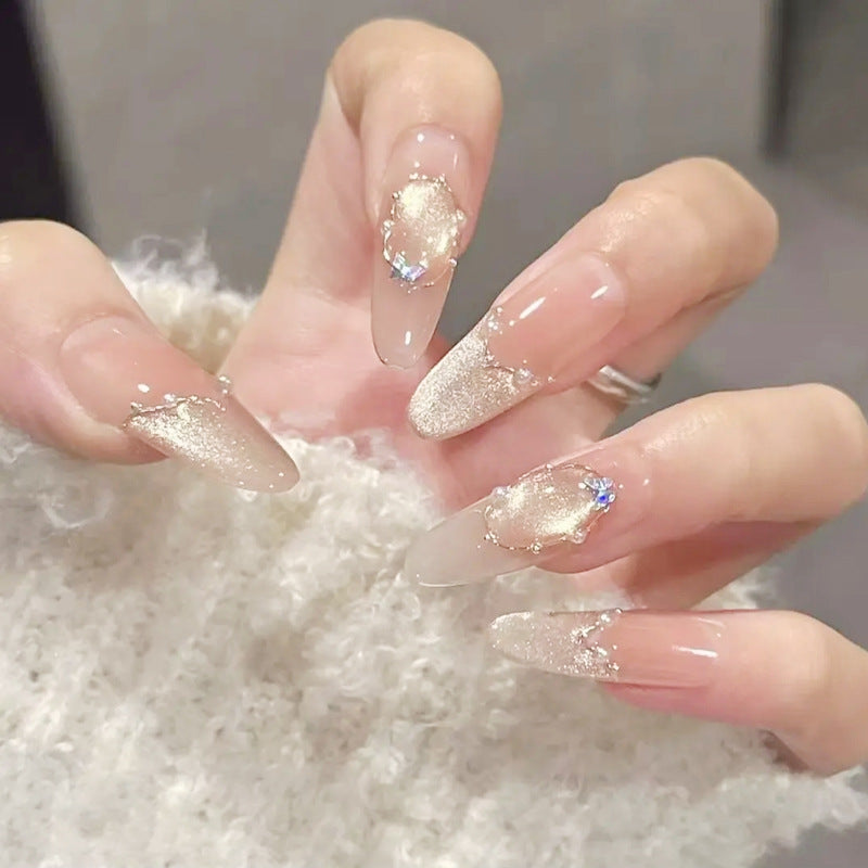 Kunstnagelset mit elegantem Gold-Glitzer-Design Brehn