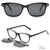 Damen modische Quadratische Sonnenbrille mit abnehmbaren Gläsern Brehn