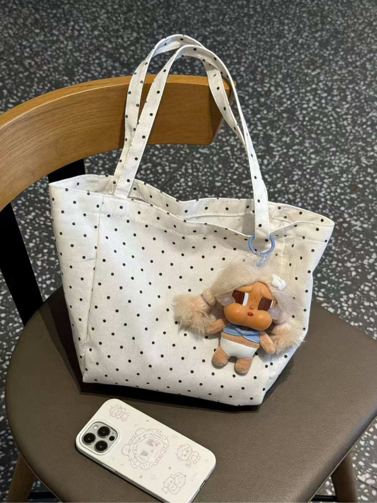 Trendige Baumwolltasche mit Punkten Brehn