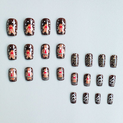 Festliches Lebkuchen-Motiv Nail Art Set