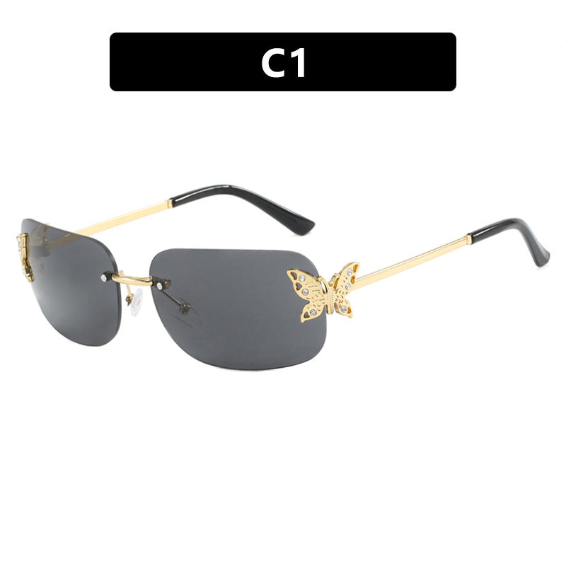 Damen modische Sonnenbrille mit filigranem Schmetterlingsdesign und schützenden Gläsern Brehn