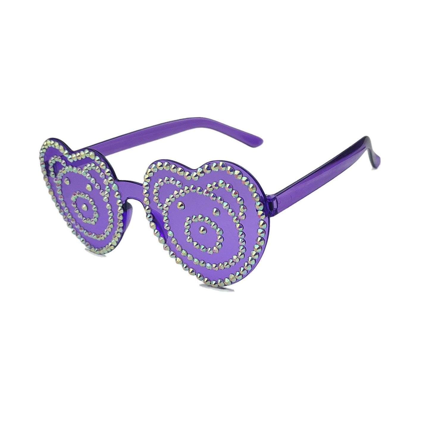 Damen Herzförmige Sonnenbrille mit funkelndem Strassmuster Brehn