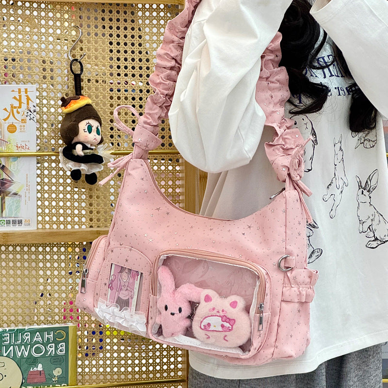 Star-Print Rüschenträger Schultertasche Brehn