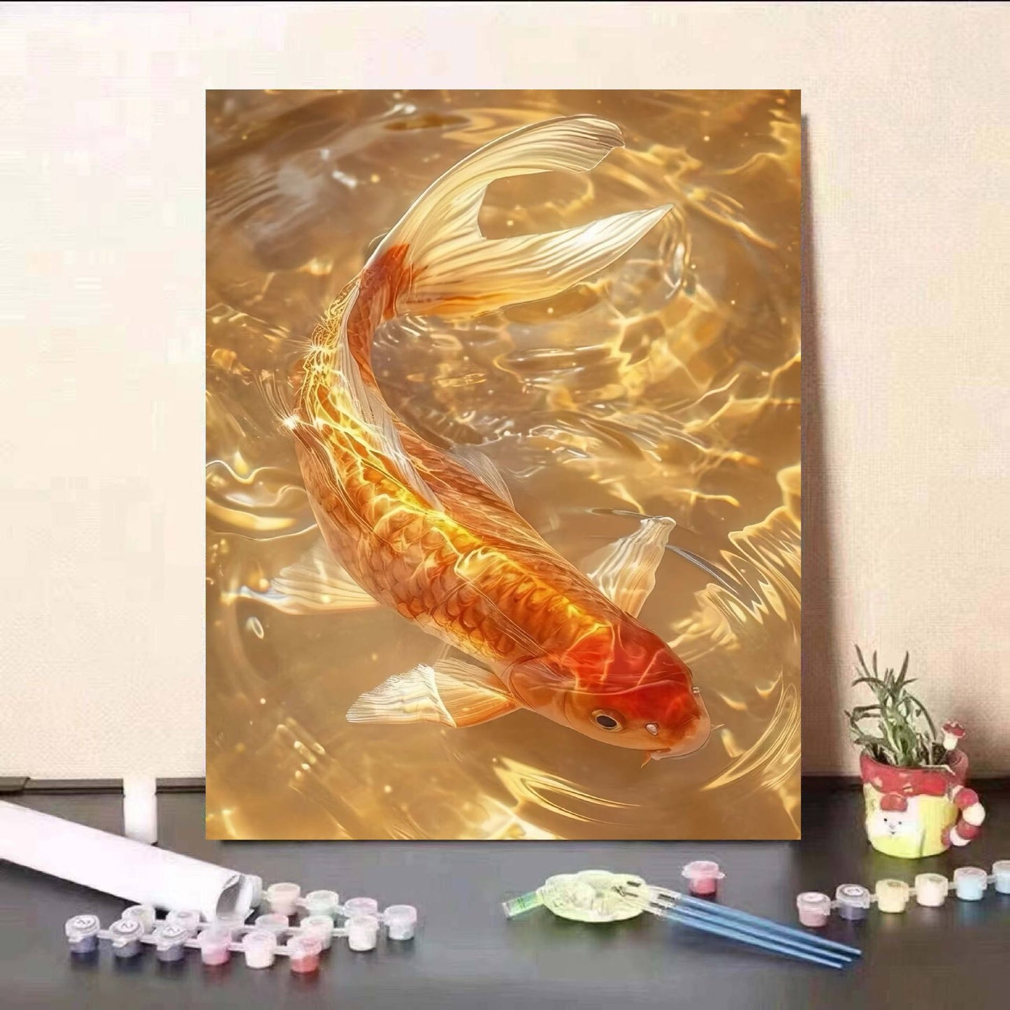 DIY Koi Fisch und Seerose Malset Brehn