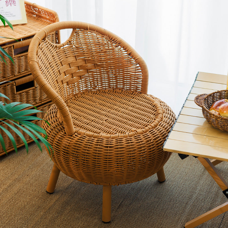 Geflochtener Rattan Lounge-Stuhl Brehn