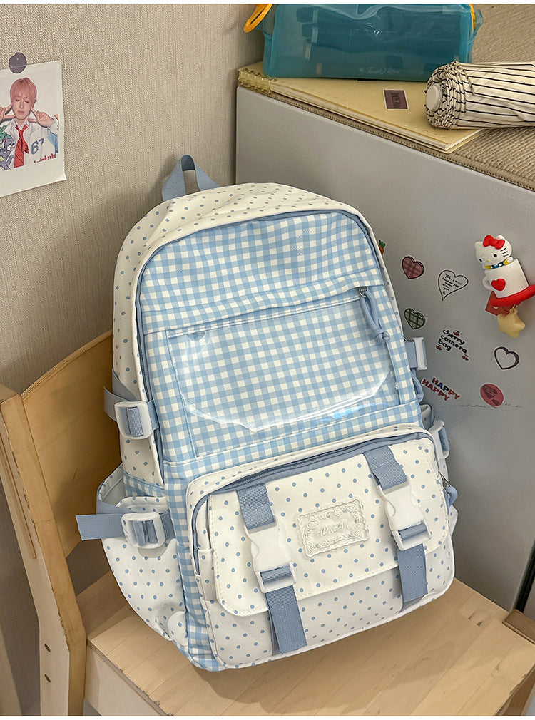 Hübscher Karo-Schulrucksack