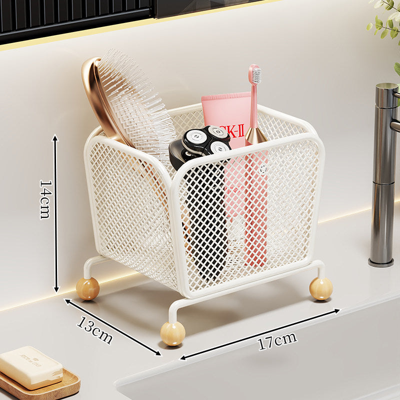 Netz Arbeitsplatte Badezimmer Kosmetik Organizer mit Holzballfüßen