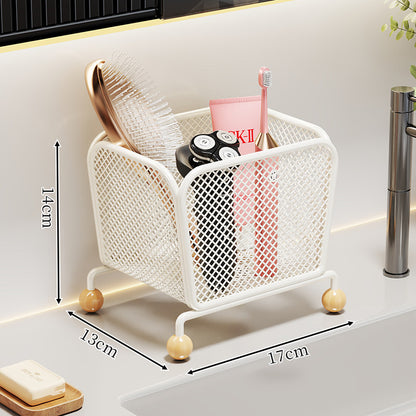 Netz Arbeitsplatte Badezimmer Kosmetik Organizer mit Holzballfüßen