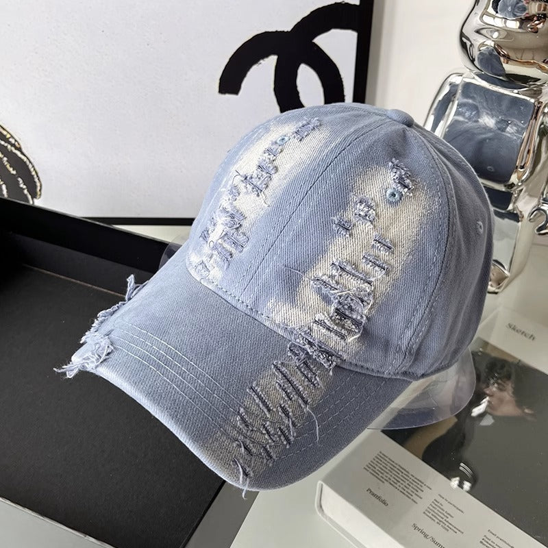 Unisex Abgetragenes Denim-Basecap Brehn
